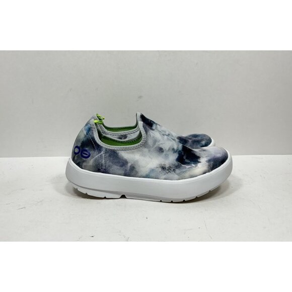 OOFOS Womens OOmg eeZee Shoe Size 5 Blue Tie Dye Recovery Slip On Sport Flat - Picture 1 of 7